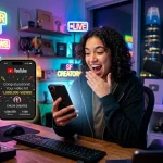 Creator achieving success with a viral YouTube Shorts strategy in a professional studio