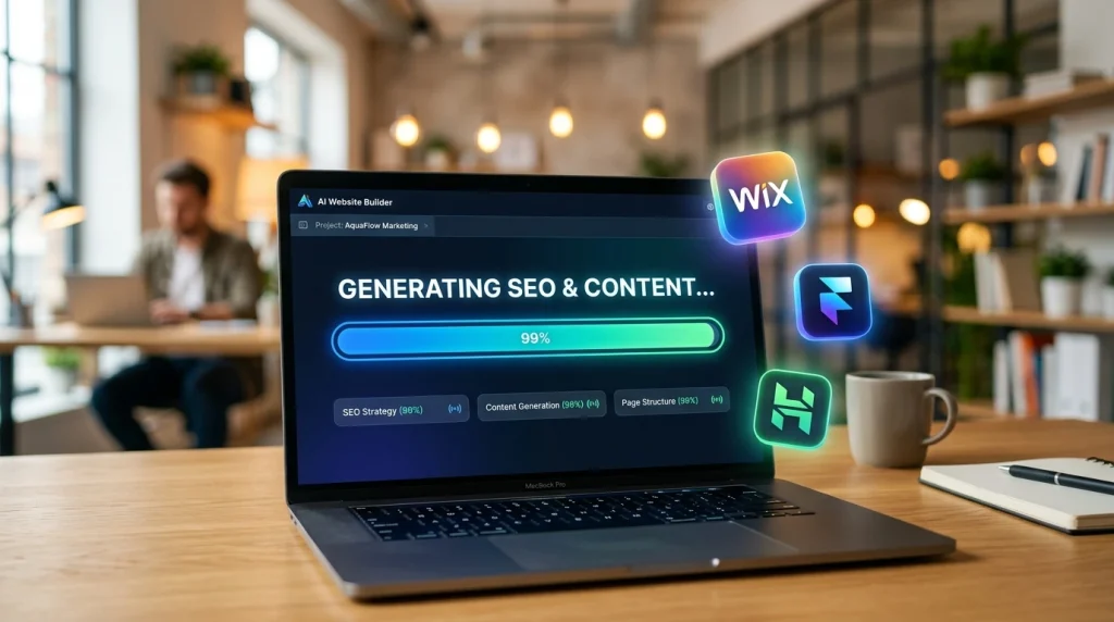  Comparison of Wix AI, Framer AI, and Hostinger AI website builder interfaces