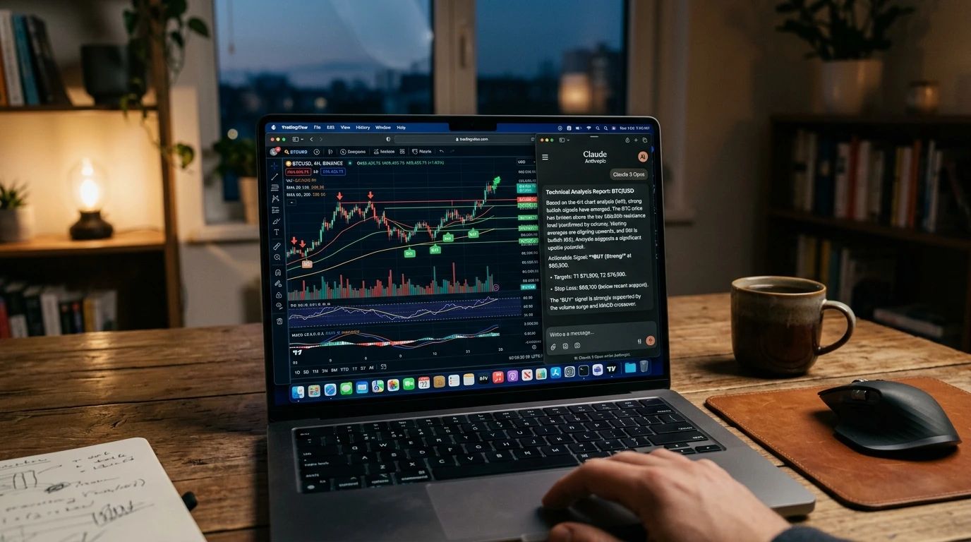 Example of Claude AI providing technical analysis on a TradingView chart