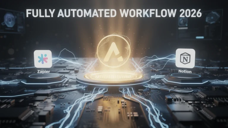 futuristic robot hand building an automated ai workflow with